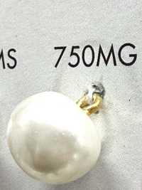 750MG Bouton à queue demi-anneau en urée, finition perlée dorée[Boutons] DAIYA BUTTON Images supplémentaires