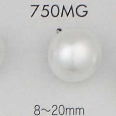 750MG Bouton à queue demi-anneau en urée, finition perlée dorée