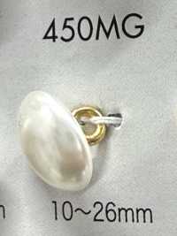 450MG Bouton à queue demi-anneau doré en matière urée aspect perle[Boutons] DAIYA BUTTON Images supplémentaires
