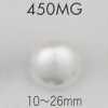 450MG Bouton à queue demi-anneau doré en matière urée aspect perle
