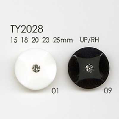 TY2028 Bouton en résine polyester/strass
