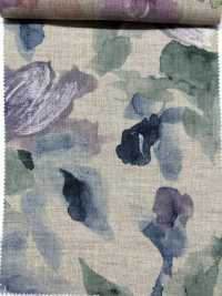 7025-710-1 Lin Loomstate (Motif Floral Aquarelle)[Fabrication De Textile] HOKKOH Sous-photo