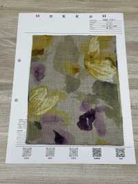 7025-710-1 Lin Loomstate (Motif Floral Aquarelle)[Fabrication De Textile] HOKKOH Sous-photo