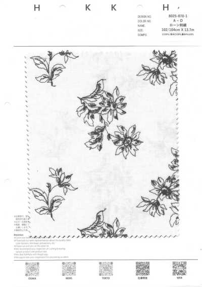 8025-870-1 Broderie sur batiste