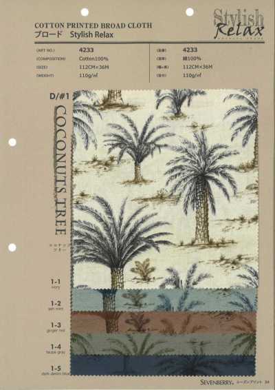 4233 Popeline élégante et décontractée cocotier