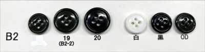 B2 Bouton à 4 trous en résine d’urée avec bord