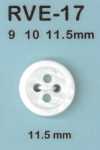 RVE17 Bouton en coquillage à 4 trous, coquillage d’eau douce