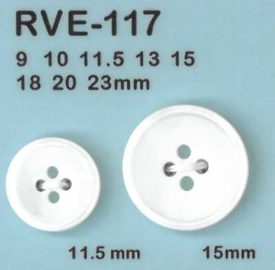 RVE117 Bouton à 4 trous en coquille d’eau douce