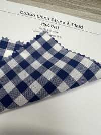 3SG007(6) Rayures Et Carreaux En Coton/lin[Fabrication De Textile] Chambray Sous-photo