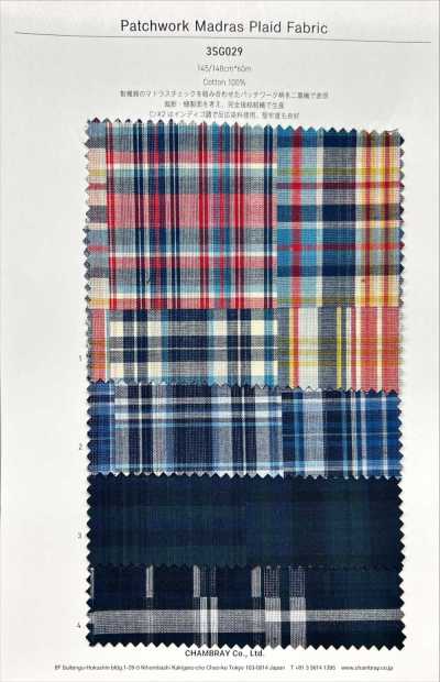 3SG029 Carreaux madras patchwork