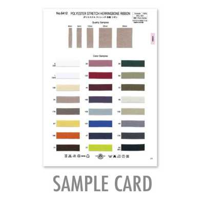 6412 Carte d'échantillons de ruban tissé à chevrons en polyester extensible
