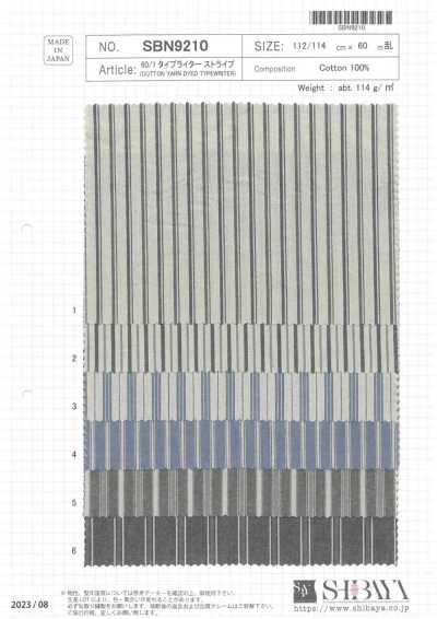 SBN9210 60/1 Toile typewriter à rayures