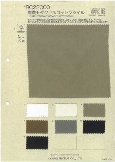 BC22000 Sergé coton modacrylique ignifuge