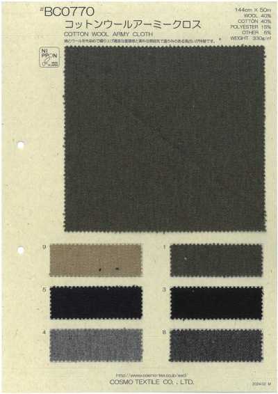 BC0770 Tissu militaire coton-laine