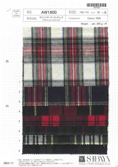 AW1600 30/2 Carreaux tartan duveteux