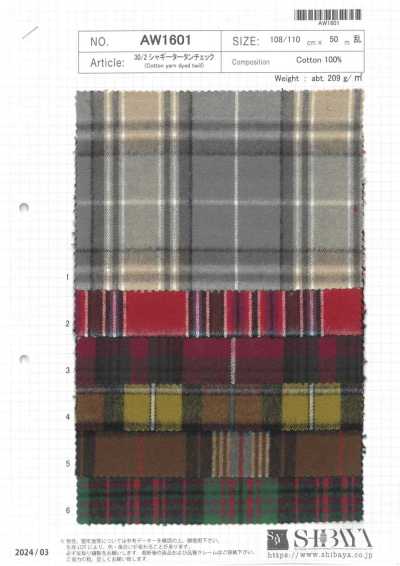 AW1601 30/2 Tartan à carreaux shaggy