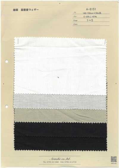 A-8151 Tissu weather haute densité en coton-lin