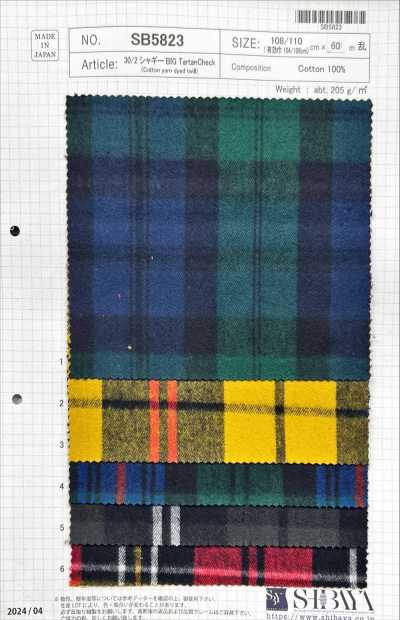 SB5823 30/2 Tartan pelucheux à grands carreaux