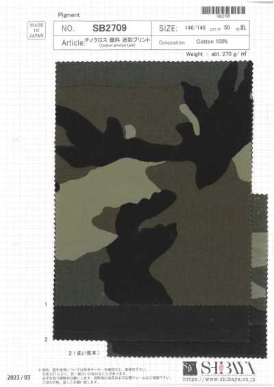 SB2709 Tissu chino imprimé camouflage pigmentaire
