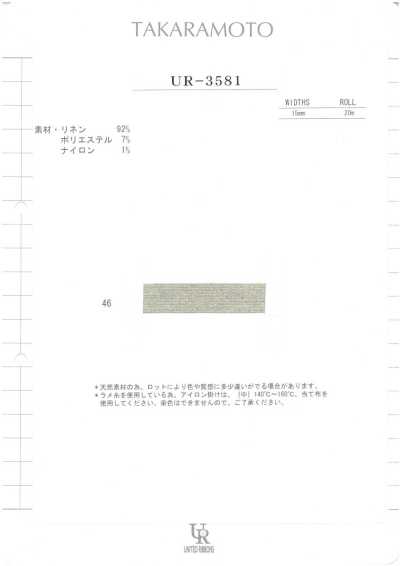 UR-3581 carte d'échantillons