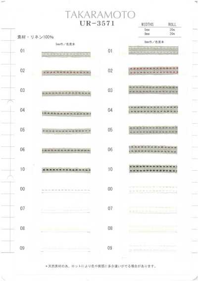 UR-3571 Carte d'échantillons