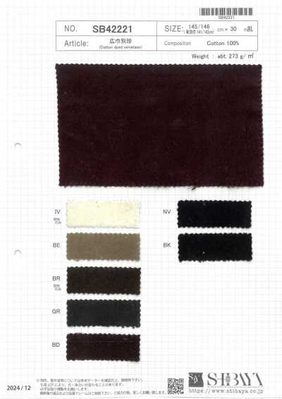 SB42221 Velours grande largeur