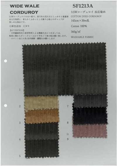 SF1213A 3.5W Velours côtelé teint réactif