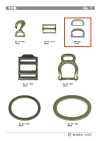 DOUBLE-D-RING Lot d'anneaux en D 21 mm