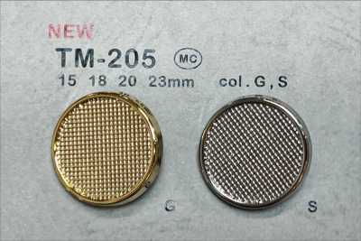 TM-205 Bouton métallique, à queue, cerclé