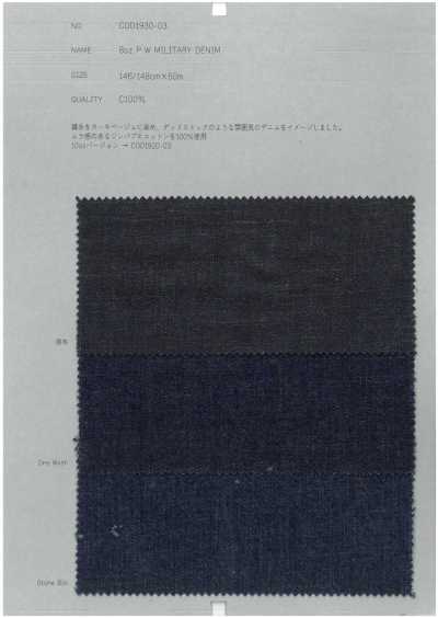 COD1930-03 Denim militaire P.W. 8 oz