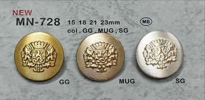 MN-728 Bouton en métal emblème, à tige, sans rebord