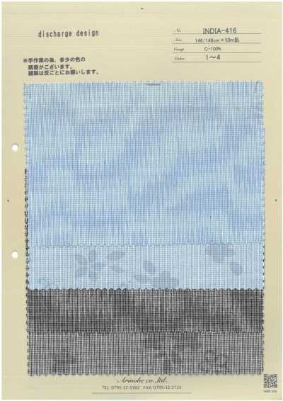 INDIA-416 Motif imprimé par décharge