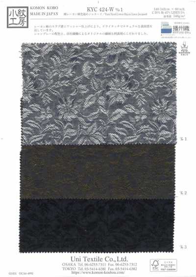KYC424-W-D1 Jacquard teint en fil en coton, viscose et lin