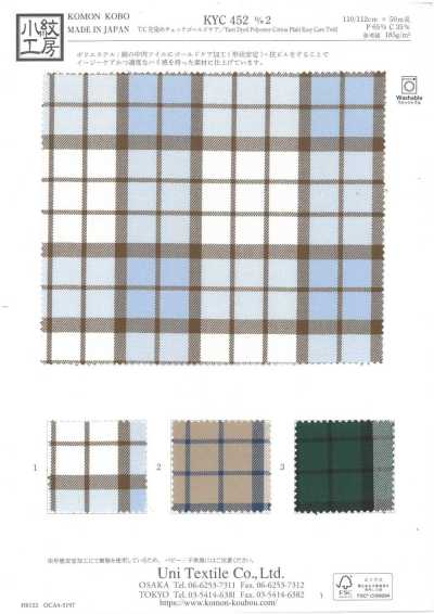 KYC452-D2 Carreaux teintés en fil T/C Gold Care