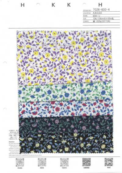 7026-600-4 Batiste 60s à petites fleurs rondes