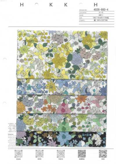 4026-660-4 Batiste 60 à fleurs en fil