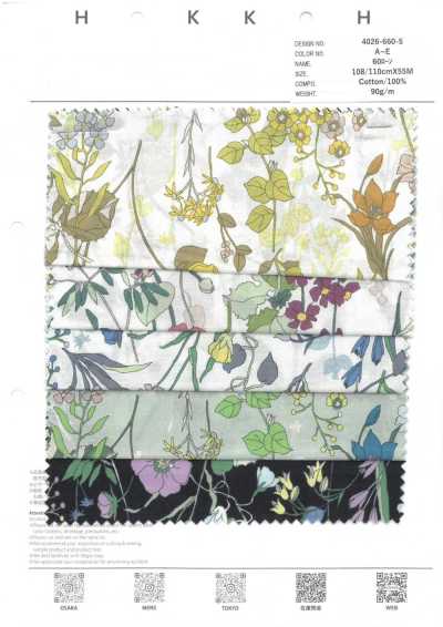 4026-660-5 Lawn à fleurs 60 fils