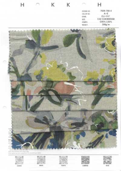 7026-700-4 CL Toile écrue fleur au toucher