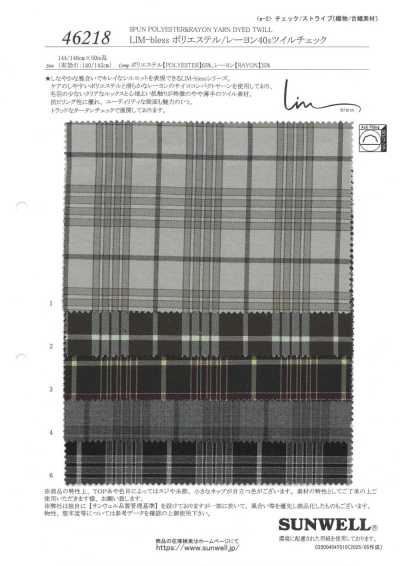 46218 LIM-bless Polyester/Rayonne 40s à carreaux sergé