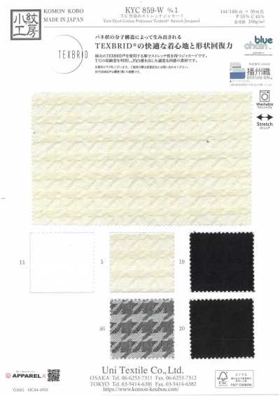KYC859-W-D1 T/C. Jacquard extensible teint en fil