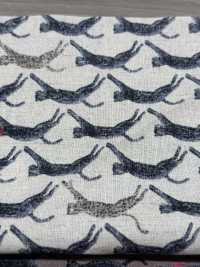 KTS7103 Lin Loomstate Chat Seigaiha Impression[Fabrication De Textile] Sous-photo