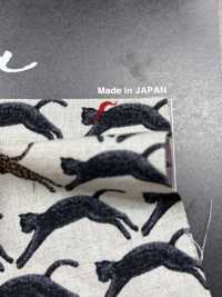 KTS7103 Lin Loomstate Chat Seigaiha Impression[Fabrication De Textile] Sous-photo