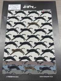 KTS7103 Lin Loomstate Chat Seigaiha Impression[Fabrication De Textile] Sous-photo