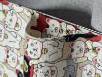 KTS7106 Imprimé Chat Porte-bonheur Sur Toile De Lin[Fabrication De Textile] Sous-photo