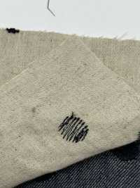 ON43698ID Broderie En Lin Façon Denim, Pois De 10 Cm (Style Indigo)[Fabrication De Textile] Oharayaseni Sous-photo