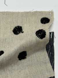 ON43698ID Broderie En Lin Façon Denim, Pois De 10 Cm (Style Indigo)[Fabrication De Textile] Oharayaseni Sous-photo