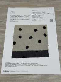 ON43698ID Broderie En Lin Façon Denim, Pois De 10 Cm (Style Indigo)[Fabrication De Textile] Oharayaseni Sous-photo