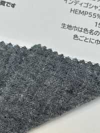 HK2001W Coton Indien, Chanvre, Chambray Indigo, Un Lavage[Fabrication De Textile] KOYAMA Sous-photo