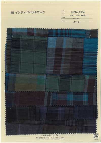 INDIA-2084 Patchwork en coton indigo