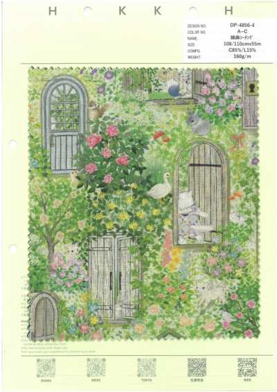 DP-4856-4 Toile écrue coton-lin Secret Garden